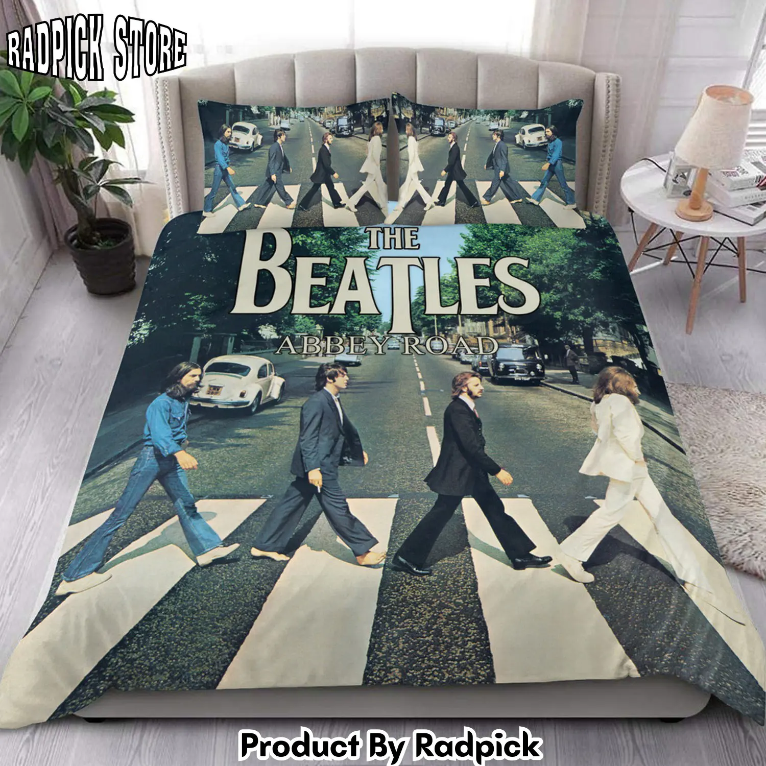 Radpick the beatles abbey road all over printed bedding set q170102 rp3271401